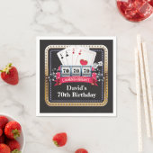 70e pokerspeelkaart Casino Birthday Napkins Servet (Insitu)