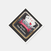 70e pokerspeelkaart Casino Birthday Napkins Servet (Hoek)
