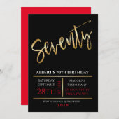 70e Seveneth Anniversaire Gold Black Invitation (Devant / Derrière)