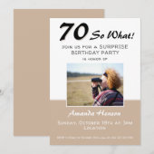 70e Surprise Birthday Party Photo Invitation (Voorkant / Achterkant)