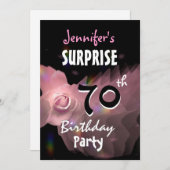 70e SURPRISE Invitation à la fête d'anniversaire R (Devant / Derrière)