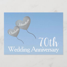 70e trouwdagjubileum platina hartballon kaart