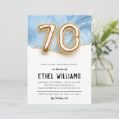 70e uitnodiging van de Birthday Party (Staand voorkant)