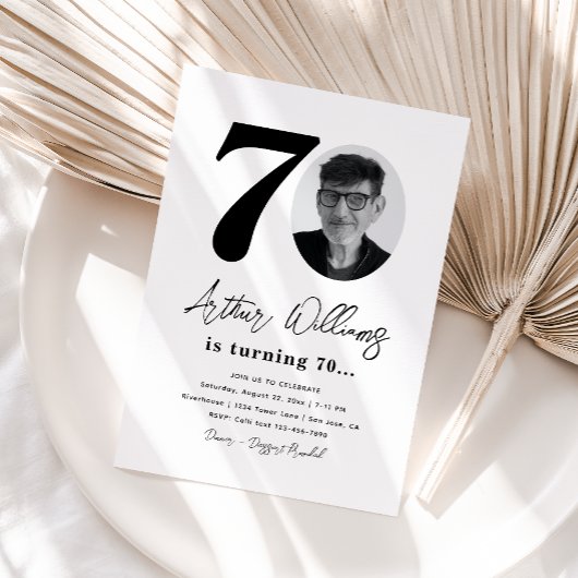 70e uitnodiging van de Birthday Party | 70e verjaa