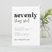 70e uitnodiging van de verjaardag | Foto 70e verja (Staand voorkant)