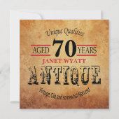 70e Uitnodiging voor verjaardagsfeest | - DIY Lee (Voorkant)