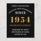 70e verjaardag 1954 zwart goud gepersonaliseerd vo flyer (Voorkant)