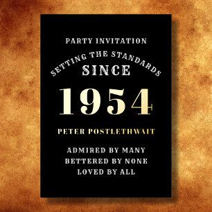 70e verjaardag 1954 Zwart Goud Persoonlijk Voor He Folie Uitnodiging