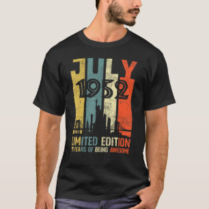 70e verjaardag 70 jaar oud juli 1952 t-shirt
