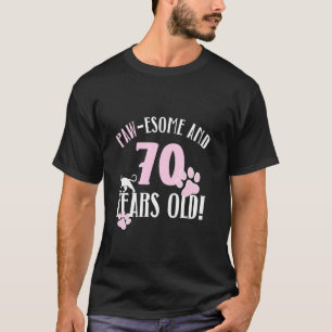 70e verjaardag 70 jaar oud kat moeder kat liefhebb t-shirt