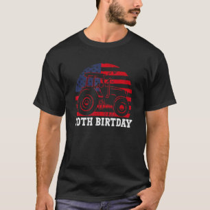70e verjaardag 70 jaar US Flag Tractor Driver T-shirt