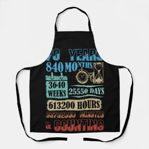  70e verjaardag 840 maanden Couting 70 jaar Schort
