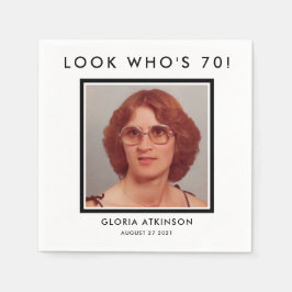 70e verjaardag aangepaste foto-inapkins servet