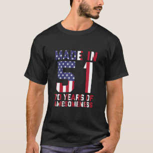 70e verjaardag Amerikaanse Mannen Vrouwen 70 jaar T-shirt