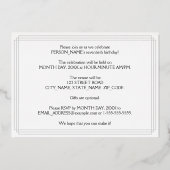 70e verjaardag — Art Deco Style "70" en naam Folie Uitnodiging (Achterkant)