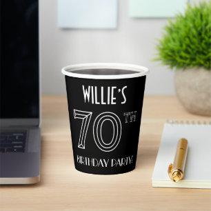 70e verjaardag: Art Deco Style + aangepaste naam Papieren Bekers