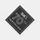 70e verjaardag: Art Deco Style + aangepaste naam Servet (Hoek)