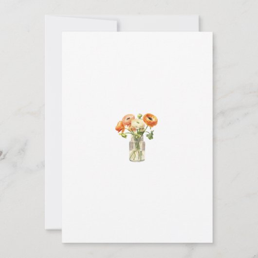 70e Verjaardag Black Script Oranje Bloemenfeest Kaart (Achterkant)