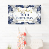 70e verjaardag Blue Balloons Party Welkom Spandoek (Insitu)