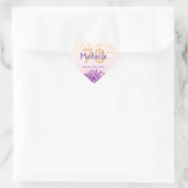 70e verjaardag blush violet floral name hart sticker (Tas)