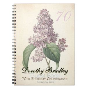 70e verjaardag Botanisch Lila Guest Book Notitieboek