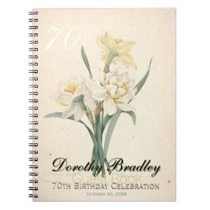 70e verjaardag Botanische Narcissus Guest Book Notitieboek