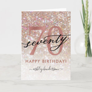 70e verjaardag Chic Glitter Ombre Kaart