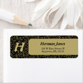 70e verjaardag Cool Nummer Patroon Goud en Zwart Etiket (Insitu)