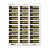 70e verjaardag Cool Nummer Patroon Goud en Zwart Etiket (Full Sheet)