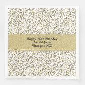 70e verjaardag Cool nummer Patroon Goud/Wit Servet (Voorkant)