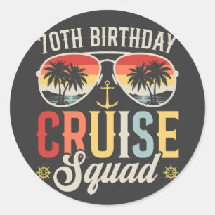 70E Verjaardag Cruise Squad Familie Matching Ronde Sticker