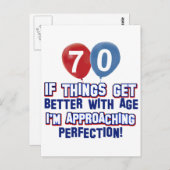 70e verjaardag design briefkaart (Voorkant / Achterkant)