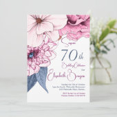 70e verjaardag Elegante Moderne Bloemen Kaart (Staand voorkant)