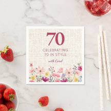 70e verjaardag Elegante wilde bloem linnen feest