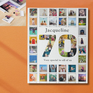 70e verjaardag familie foto sjabloon legpuzzel