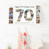 70e verjaardag feest nummer 70 fotocollage spandoek (Insitu)