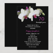 70e verjaardag feestuitnodiging orchideeën kaart (Voorkant / Achterkant)