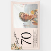 70e verjaardag Floral Pink Foto Spandoek (Verticaal)