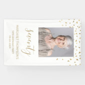 70e verjaardag Foto Gold Confetti White Spandoek (Horizontaal)