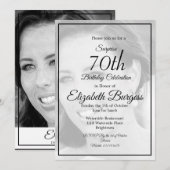 70e verjaardag Foto Monogram Elegant Birthday Kaart (Voorkant / Achterkant)