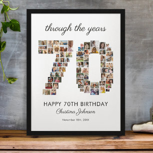 70e verjaardag fotocollage poster
