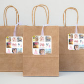 70e verjaardag fotocollage vierkante sticker