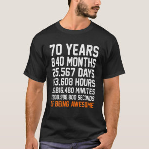  70e verjaardag geeft 70 jaar oude Anniversa T-shirt