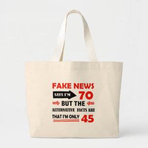 70e verjaardag geschenken grote tote bag
