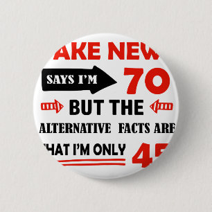 70e verjaardag geschenken ronde button 5,7 cm