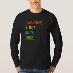 70e verjaardag Geweldige sinds juli 1952 70 jaar e T-shirt