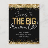 70e verjaardag Gold Black Sla het Briefkaart Datum (Voorkant)