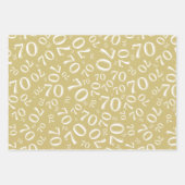 70e verjaardag Gold & White Number Pattern 70 Inpakpapier Vel (Voorkant 2)