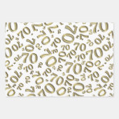 70e verjaardag Gold & White Number Pattern 70 Inpakpapier Vel (Voorkant)