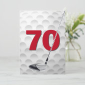 70e verjaardag golf themafeest kaart (Staand voorkant)